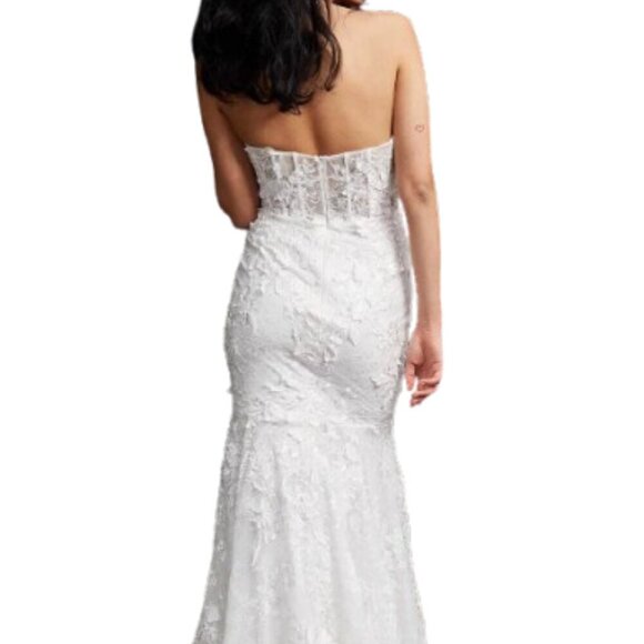 NWT Jovani JB02836 Strapless Bridal Dress Off White Size 10 - Picture 3 of 6